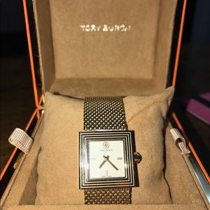 Square Gold-Tone Tory Burch Watch